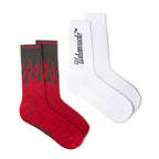 Pack Meia 2 Urbansocks - On Fire Vermelha + Urbansocks™ Branca