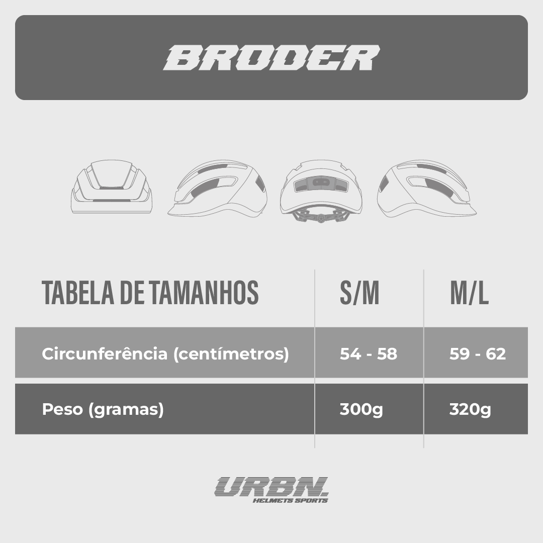 Capacete Urban Sports Broder Preto Noturno